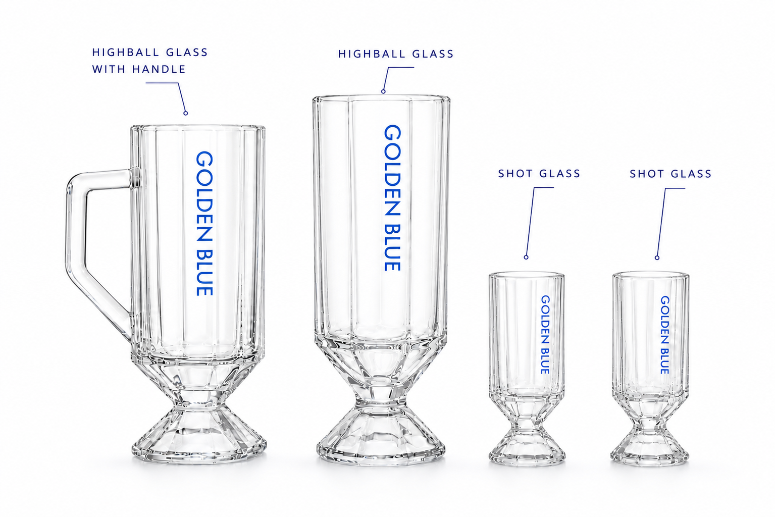 Golden Blue glassware set