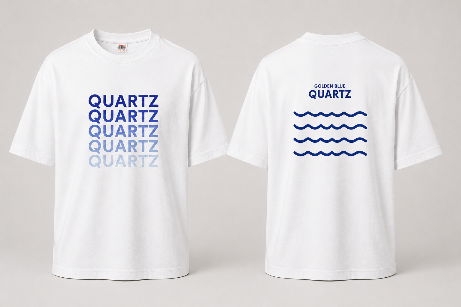 Golden Blue Quartz white tee